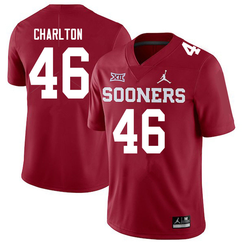 Men #46 Robert Charlton Oklahoma Sooners Jordan Brand College Football Jerseys Sale-Crimson - Click Image to Close